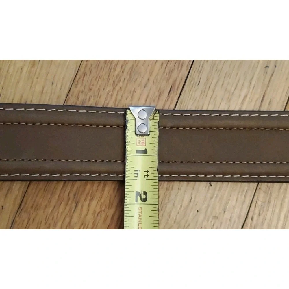 RealTree Belt Mens Size 32 Brown Leather Casual Double Stitched 1.5